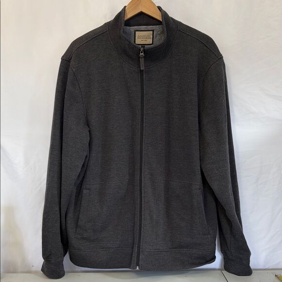 Men's Marvin Richards New York Gray Full-Zip Sweater Sz XXL - Picture 1 of 4